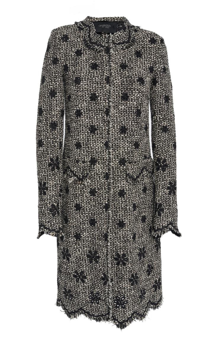 Giambattista Valli Floral Embroidered Tweed Dress Coat