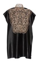 Christopher Kane Foil Leather Guipure Lace Dress