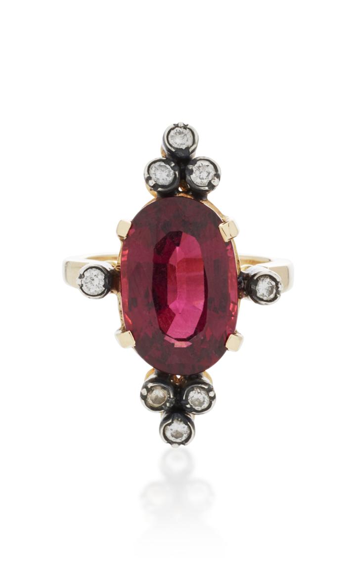 Montse Esteve 18k Gold Rhodalite And Diamond Ring