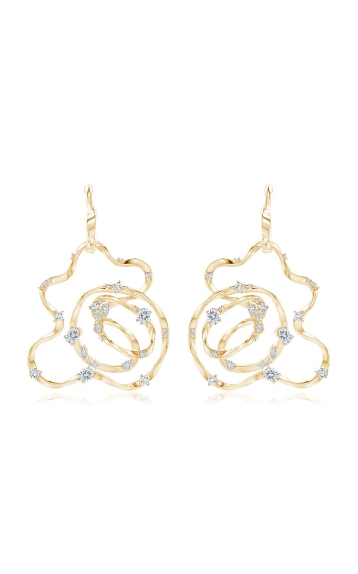 Natori Sakura 14k Gold Diamond Hoop Earrings