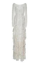 Olivier Theyskens Sheer Ruffled Maxi Dress