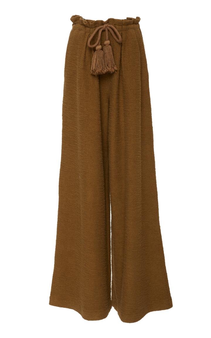 Ulla Johnson Ayana Tasseled Cotton-gauze Wide Leg Pant