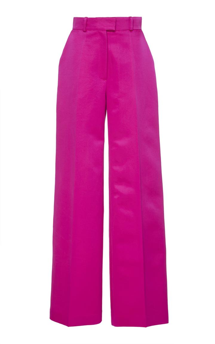 Martin Grant Cotton And Silk-blend Wide-leg Pants