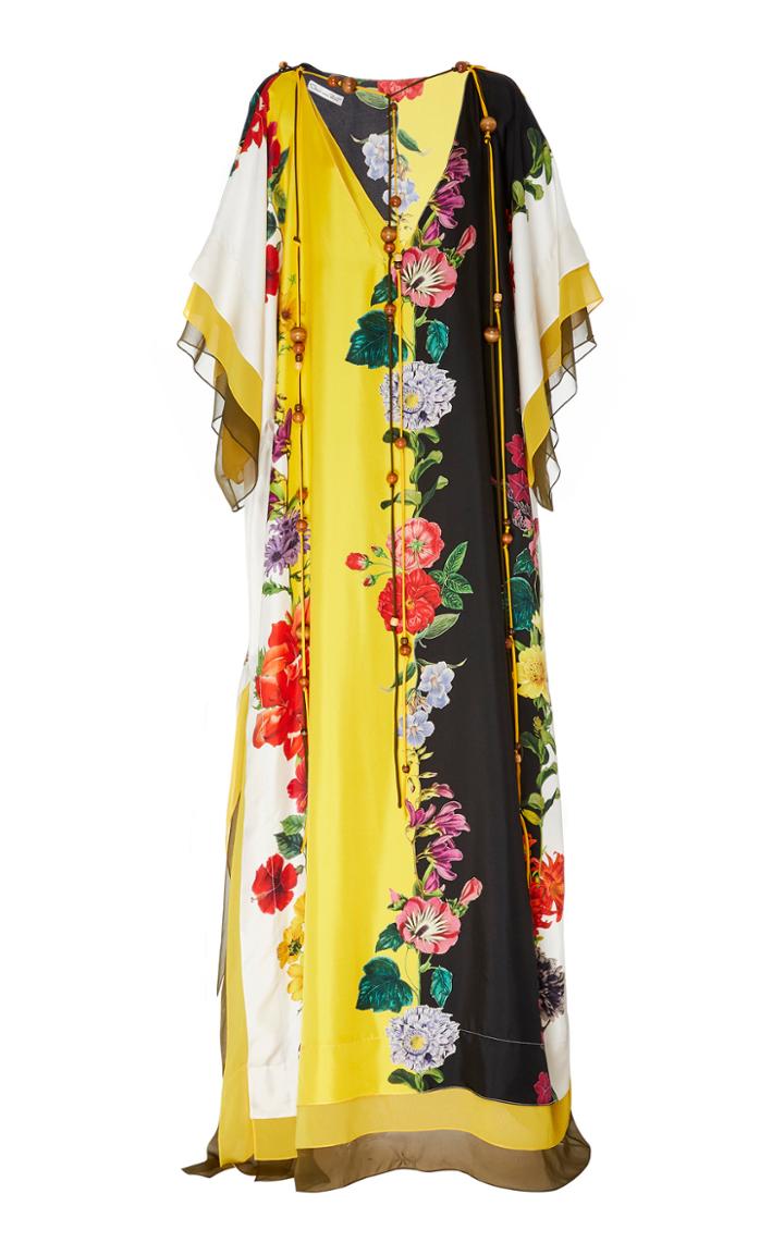 Oscar De La Renta Floral-print Silk Caftan