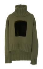 Sally Lapointe Cashmere Wool Velvet Patch Pullover