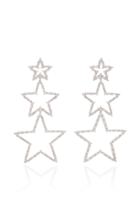 Fallon Rhodium-plated Crystal Star Earrings