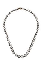 Fred Leighton Old European Cut Diamond Silver Topped Gold Collet Riviere Necklace