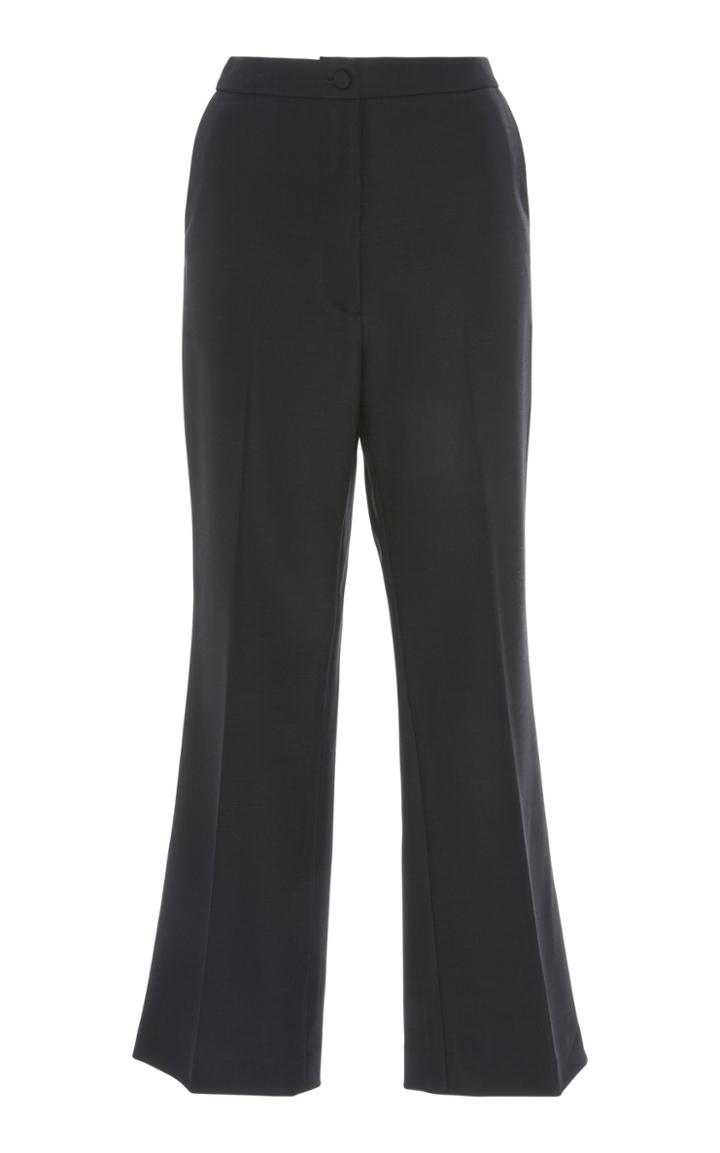 Partow Hadley Cropped Wool-blend Flared Pants