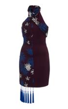Cushnie Tassle-embellished Spliced Halterneck Mini Dress