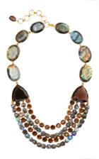 Bounkit Labradorite And Smoky Topaz String Necklace