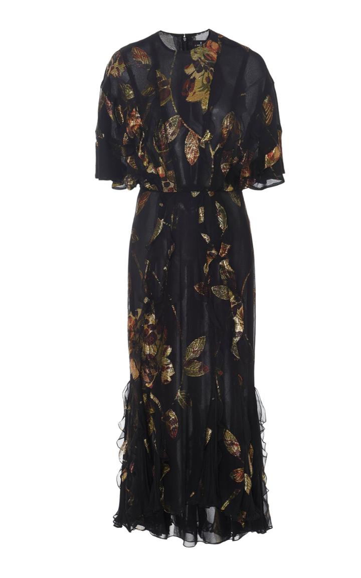 J. Mendel Sort Sleeve Midi Cocktail Dress