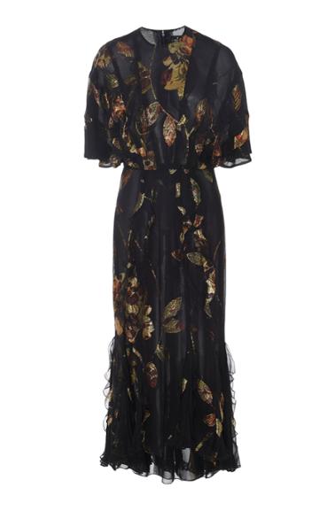 J. Mendel Sort Sleeve Midi Cocktail Dress