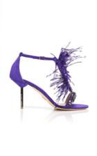 Ralph & Russo T-bar Feather Sandals