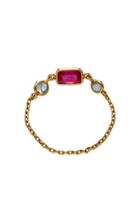 Yi Collection Ruby And Aquamarine Reverse Set Triplet Chain Ring