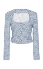 Moda Operandi Alessandra Rich Sequined Tweed Cropped Jacket Size: 38