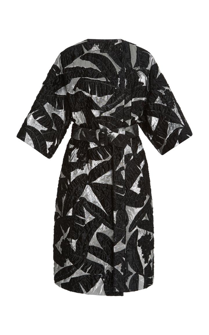 Oscar De La Renta Metallic Leaf Coat