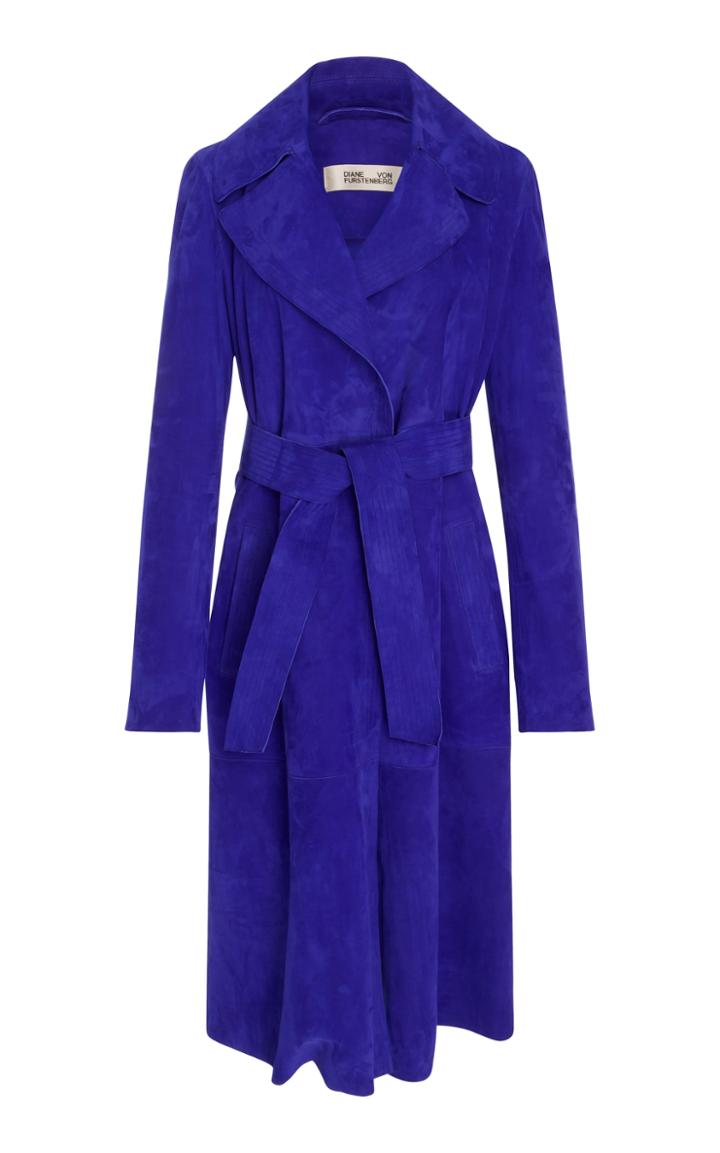 Diane Von Furstenberg Suede Trench Coat