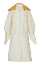 Moda Operandi Lanvin Contrast Collar Wool-silk Blend Coat Size: 36