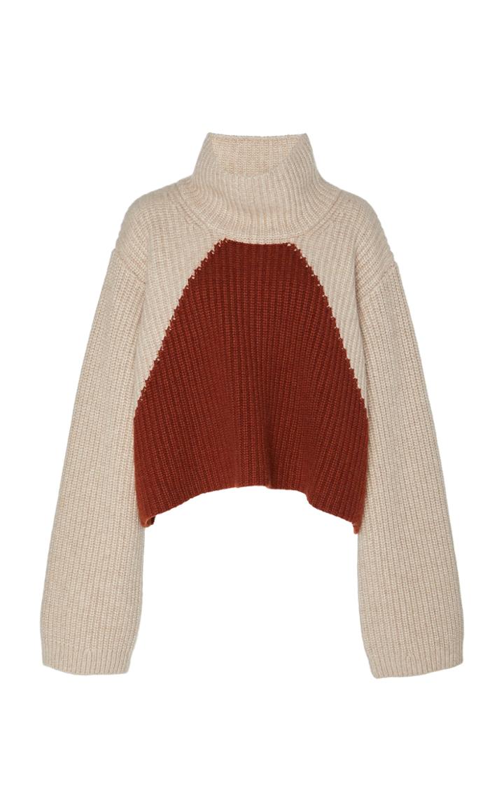 Khaite Marianna Two-tone Cashmere Turtleneck Sweater