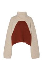 Khaite Marianna Two-tone Cashmere Turtleneck Sweater