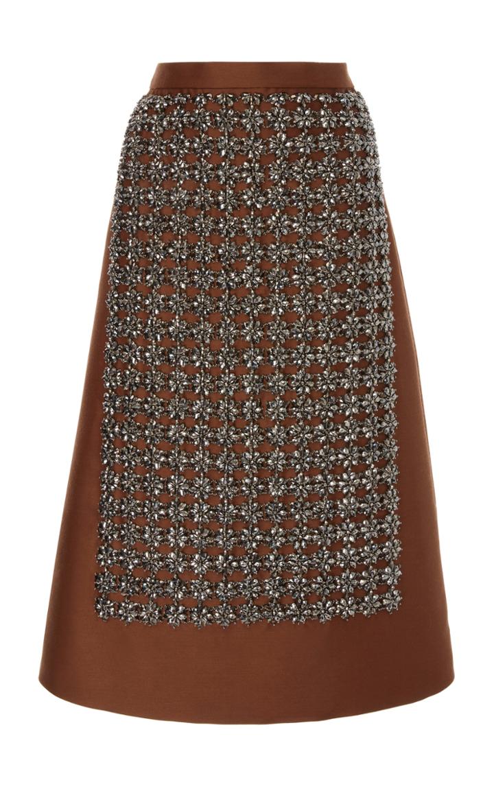 Rochas A-line Embroidered Skirt