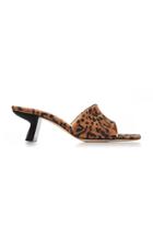 By Far Lily Leopard Print Suede Mules