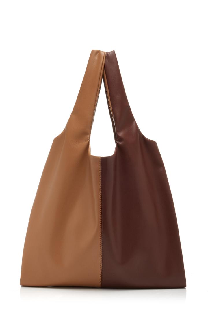 Moda Operandi Nanushka Jo Color Block Vegan Leather Shopper Tote