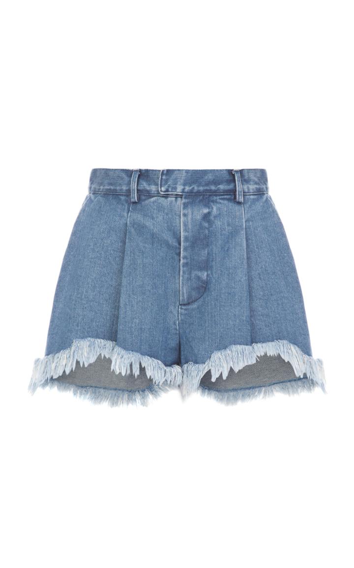 Ksenia Schnaider Fringe Denim Shorts