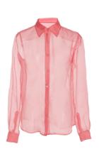 Helmut Lang Sheer Silk-organza Button-front Shirt
