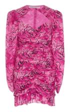 Moda Operandi Alessandra Rich Ruched Sweetheart Neckline Silk Dress Size: 38