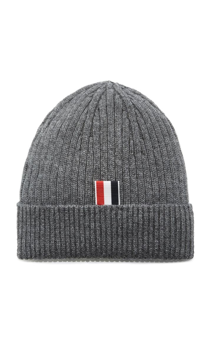 Thom Browne Striped Ribbed Cashmere Beanie