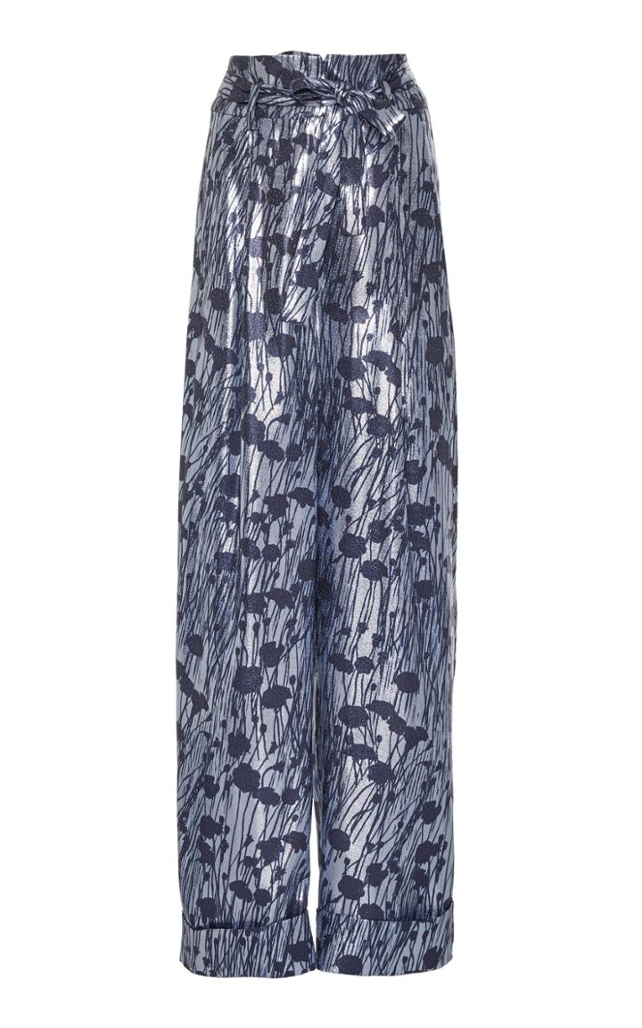 Moda Operandi Semsem Printed Lam Wide-leg Pants Size: 2