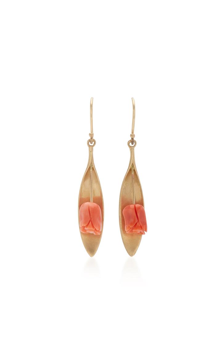 Annette Ferdinandsen 14k Gold And Coral Earrings