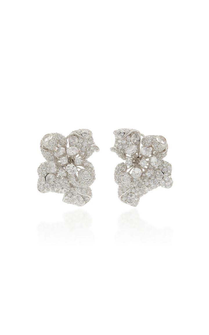 Anabela Chan Bloomingdale 18k White Gold Vermeil Diamond Earrings