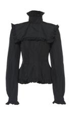 Giambattista Valli Ruffled Taffeta Blouse