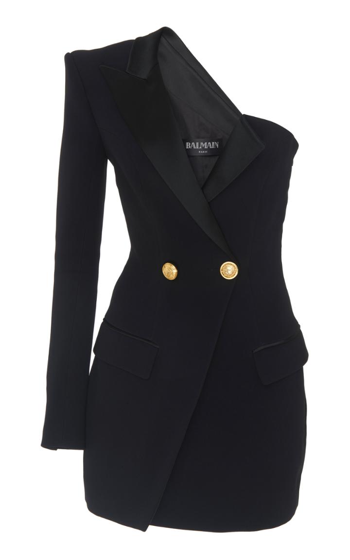 Balmain One Shoulder Blazer Dress