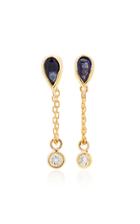 Yi Collection 18k Gold Sapphire And Diamond Chain Earrings