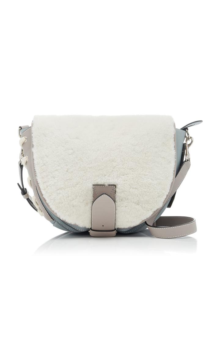 Jw Anderson Shearling Leather Saddle Bag