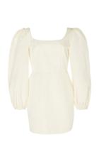 Racil Debbie Puffed Sleeve Cotton-blend Mini Dress