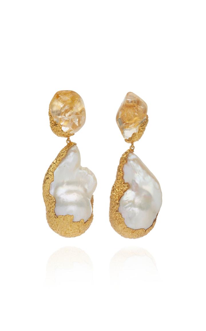 Moda Operandi Pacharee 18k Yellow Gold Citrine Dhin Earrings