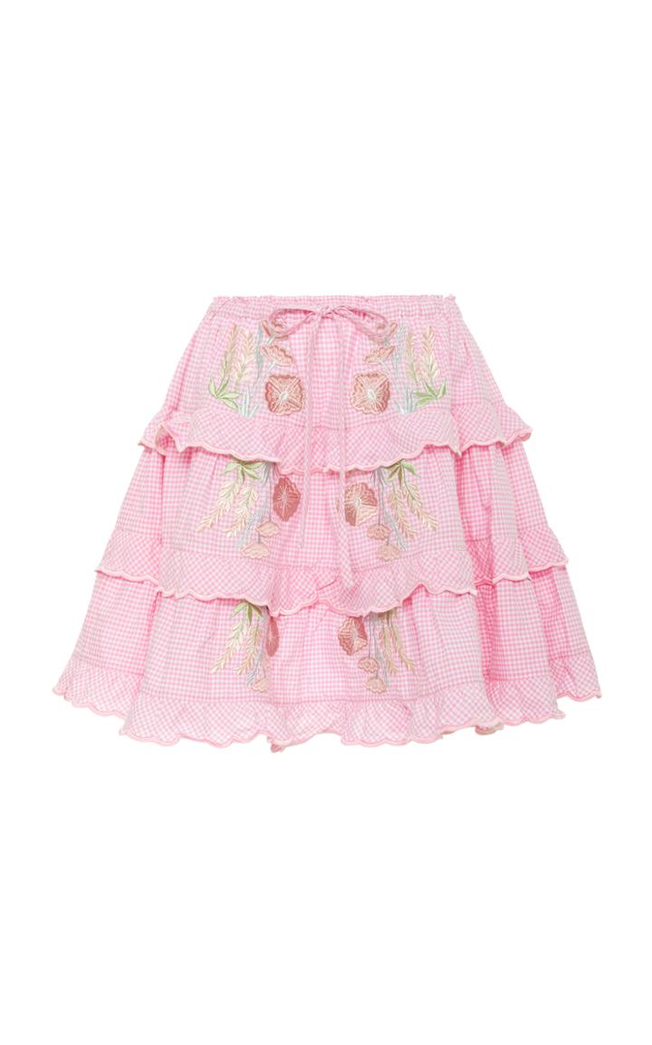 Innika Choo Tiered Cotton-voile Mini Skirt