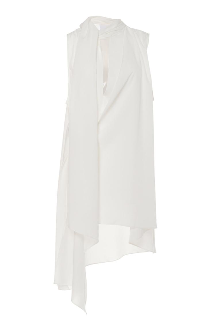 Acler Doheny Wrap-effect Tie-neck Top Size: 2