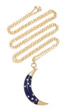 Monica Rich Kosann 18k Gold Blue Lapis And Diamond Moon Necklace