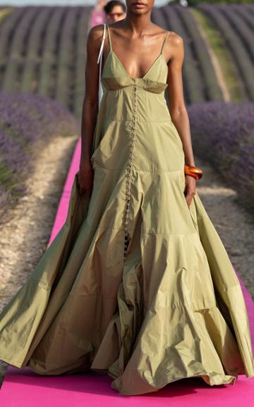Jacquemus Manosque Tiered Poplin Maxi Dress