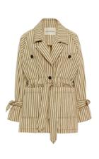 Mara Hoffman Arlo Tie-front Striped Twill Jacket