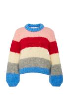 Ganni The Julliard Striped Mohair And Wool-blend Sweater