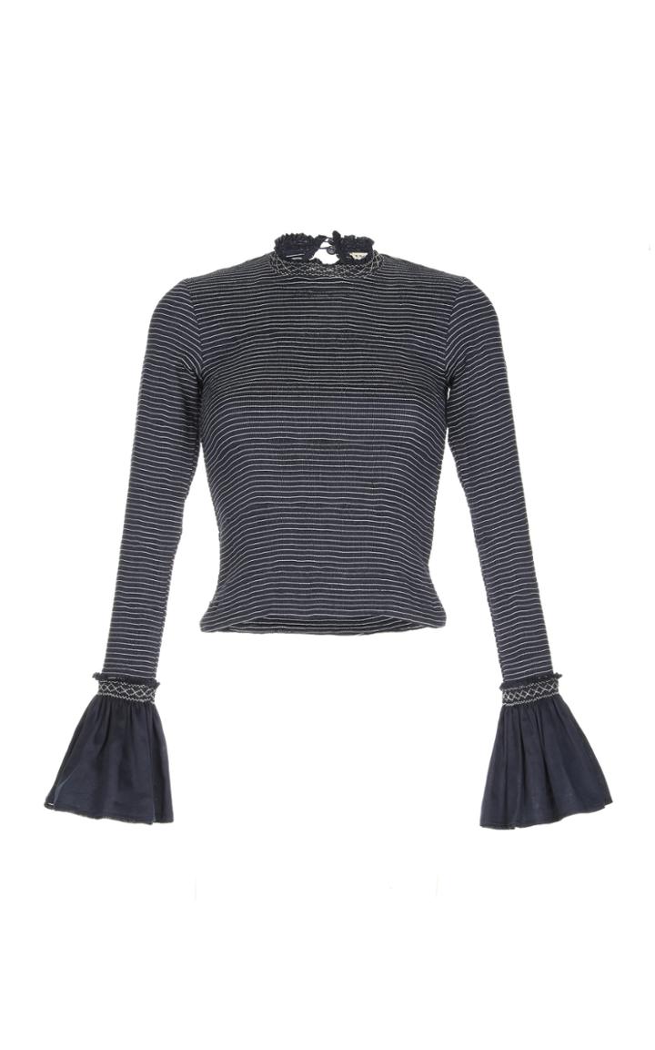 Moda Operandi Escvdo Tsuma Hand-embroidered Long Sleeve Top