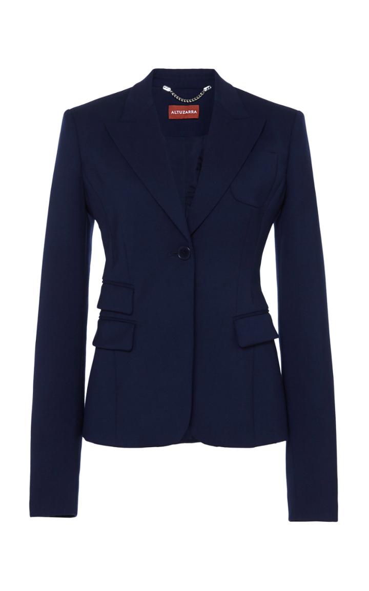 Moda Operandi Altuzarra Midge Notched Lapel Wool Blazer Size: 34