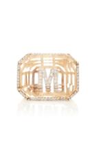 Moda Operandi Mateo 14k Yellow Gold Grand Secret Diamond Initial Ring Size: 4