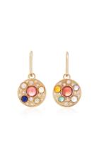 Noor Fares Upratna Drop Earrings In Yellow Gold With Various Coloured Stones & Diamonds